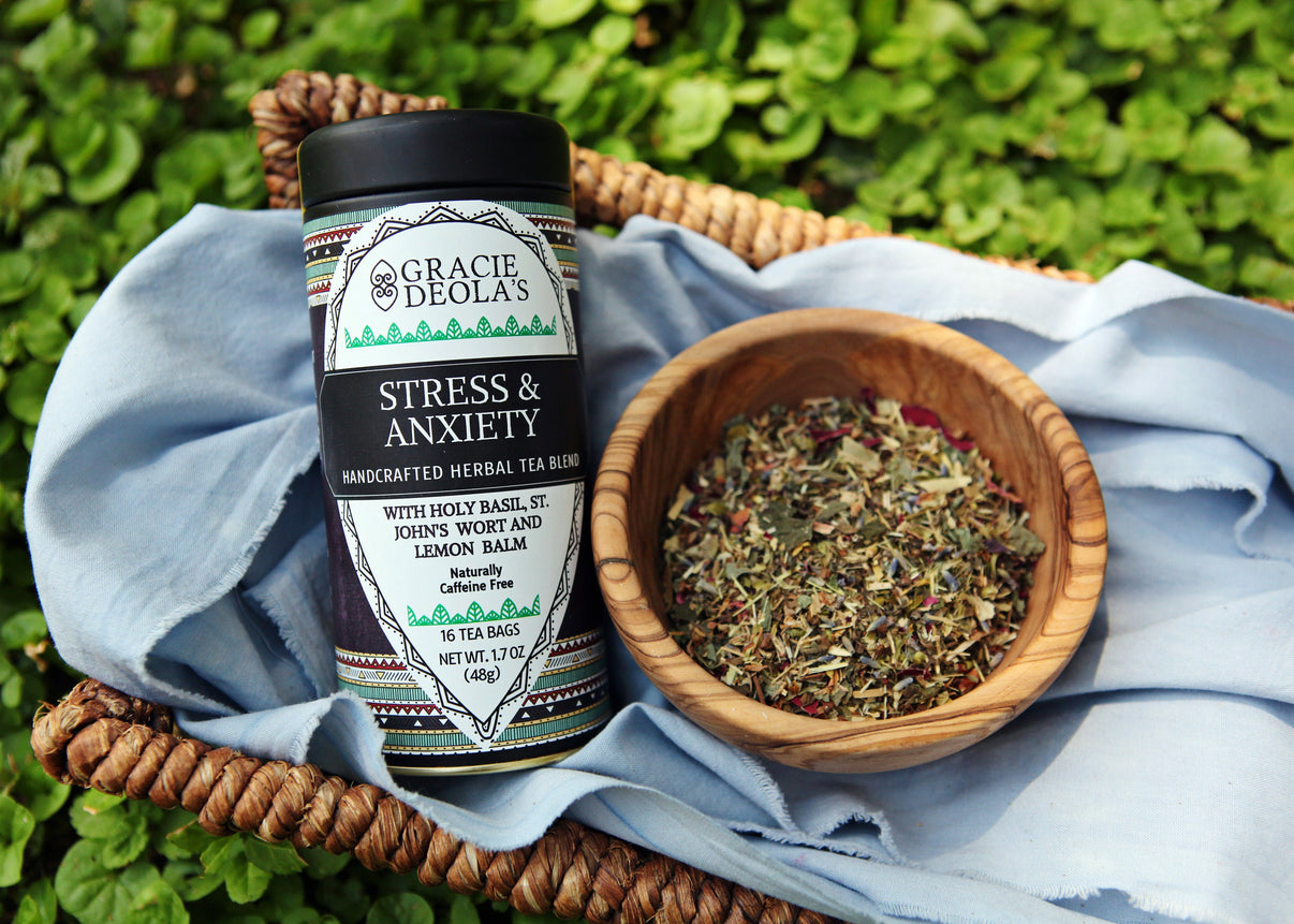 Stress & Anxiety Herbal Tea Holy Basil St. Johns Wort Lemon Balm I